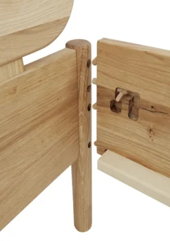 Doppelbett Metallfrei 'Natura Oak III' 200x200cm Wildeiche massiv