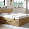 Doppelbett mit Bettkästen 160x200cm "Faro" Wildeiche massiv geölt