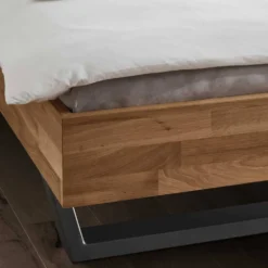Doppelbett mit Polsterkopfteil 'Astoria III' 180x200cm Wildeiche geölt