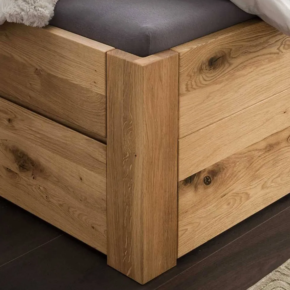 Doppelbett mit Schubkästen 'Cleveland II' 200x200cm Wildeiche geölt