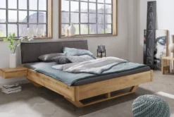 Doppelbett 'Mona III' 180x200cm Wildeiche geölt