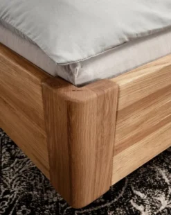 Doppelbett 'Mona IV' 160x200cm Cord beige & Wildeiche geölt