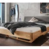 Doppelbett 'Mona VI' 160x200cm Cord grau & Wildeiche geölt