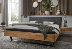 Doppelbett 'Mona V' 180x200cm Wildeiche geölt