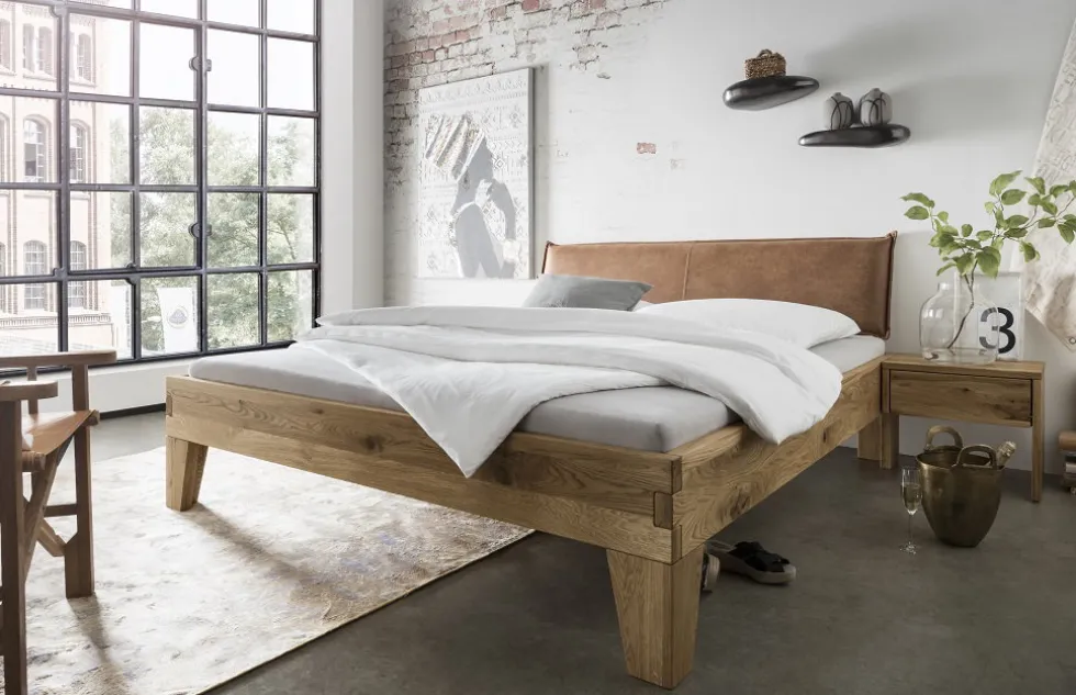 Doppelbett 'Navarra I' 180x200cm Wildeiche geölt