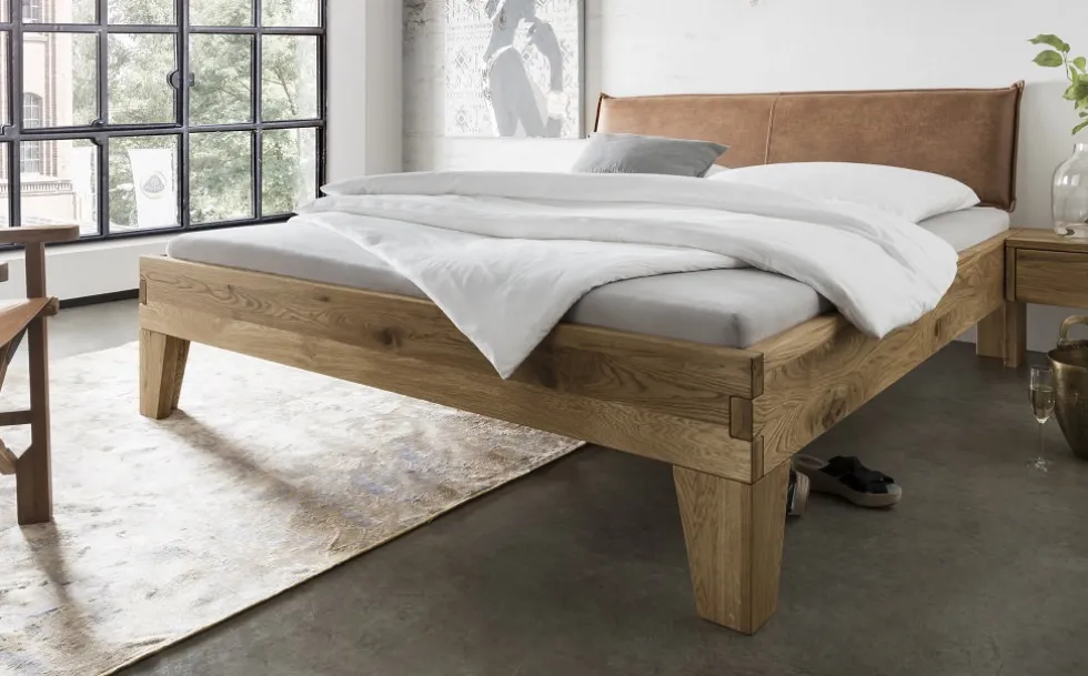 Doppelbett 'Navarra I' 180x200cm Wildeiche geölt