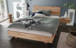 Doppelbett 'Ramona' 160x200cm Kernbuche geölt