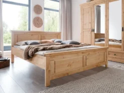 Doppelbett 180x200cm 'Anne' Kiefer eichefarbig SZ-0079