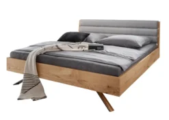 Doppelbett 180x200cm 'Combo II' Wildeiche geölt Polsterkopfteil