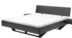 Doppelbett 180x200cm 'Lunaris' Wildeiche massiv schwarz