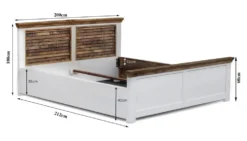 Doppelbett 180x200cm 'Nizza' Mango weiß natur
