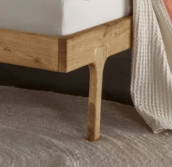 Doppelbett 180x200cm "Norden" Eiche & Rattangeflecht