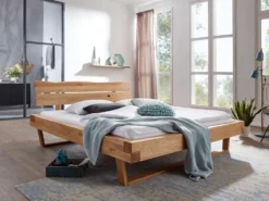 Doppelbett 180x200cm 'Silva' Wildeiche massiv geölt