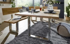 Eckbankgruppe 248x148cm "Amber II" Wildeiche massiv
