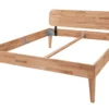 Einzelbett 'Grace' 90x200cm Holztöne & Füße & Kopfteile zur Auswahl Wildeiche geölt Holzkopfteil eckig Holzfuß 7x7cm