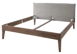 Einzelbett 'Grace' 90x200cm Holztöne & Füße & Kopfteile zur Auswahl Wildeiche geölt Holzkopfteil eckig Holzfuß 7x7cm