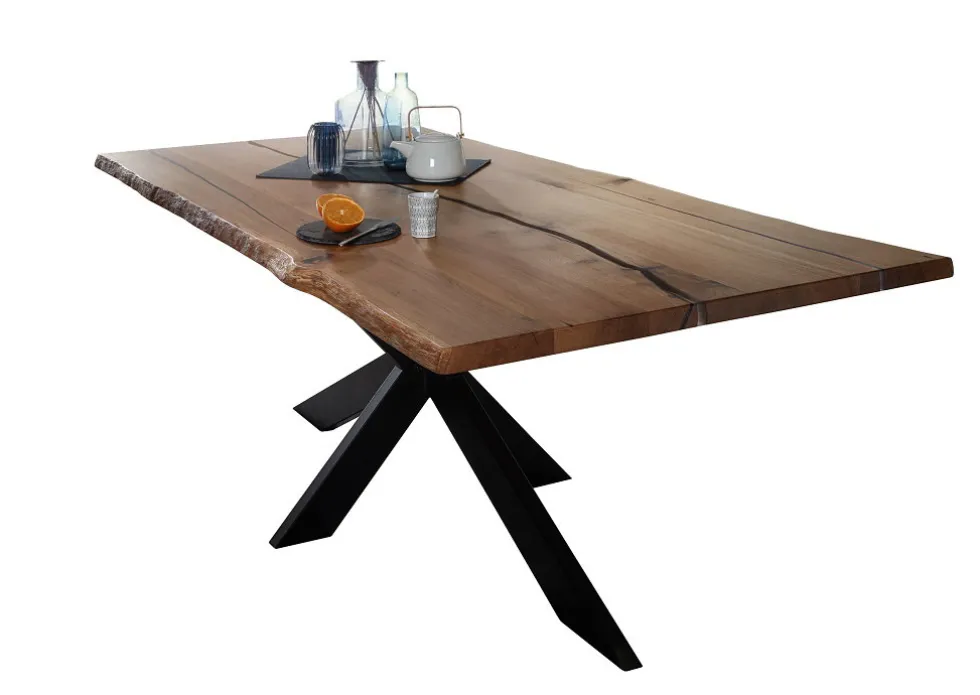 Epoxidharz Esstisch 180x100cm "Kiew" Wildeiche massiv