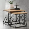 2er-Set Couchtisch 'Lissabon' Wildeiche Stahl schwarz