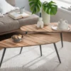 2er-Set Couchtisch 'Male' Teakholz & Metall schwarz