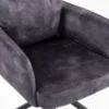 2er-Set Drehstuhl Esszimmerstuhl "Allegro" Stoff schwarz & Metall schwarz