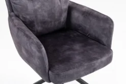 2er-Set Drehstuhl Esszimmerstuhl "Allegro" Stoff schwarz & Metall schwarz