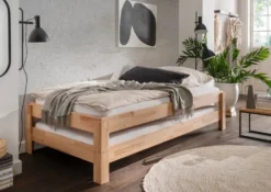2er-Set Stapelbett 90x200cm 'Dubi' Buche massiv natur geölt