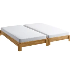 2er-Set Stapelbett 90x200cm 'Dubi' Wildeiche massiv