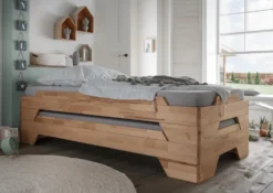 2er-Set Stapelbett 90x200cm 'Pisa' Buche massiv natur geölt