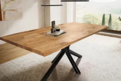 Esstisch mit gedrehter Kante 200x100cm 'Matrix' Wildeiche massiv
