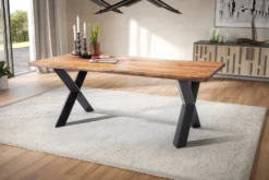 Esstisch mit gerader Kante 220x100cm 'Pinta' Altholz & X-Fuß