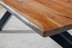 Esstisch mit gerader Kante 180x90cm 'Pinta' Altholz & X-Fuß