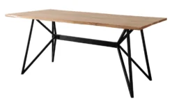 Esstisch 175x90cm 'Hunter' Akazie massiv & Gestell Metall schwarz