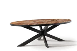 Esstisch 210x105cm 'Karat' recyceltes Altholz & Metall schwarz