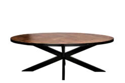Esstisch 210x105cm 'Karat' recyceltes Altholz & Metall schwarz