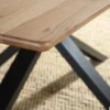 Esstisch 160x90cm "Konin" Wildeiche massiv & Stern-Gestell