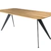 Esstisch 200x100cm "Konin" Wildeiche massiv & Gestell modern