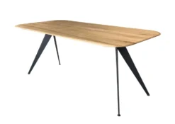 Esstisch 200x100cm "Konin" Wildeiche massiv & Gestell modern
