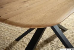Esstisch 160x90cm "Konin" Wildeiche massiv & Gestell modern