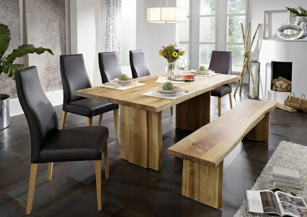 Esszimmerbank 220cm "Amber" Wildeiche massiv