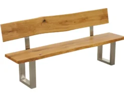 Esszimmerbank mit Lehne 240cm 'Amber II' Wildeiche massiv