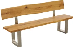 Esszimmerbank mit Lehne 240cm 'Amber II' Wildeiche massiv
