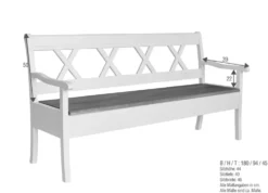 Esszimmerbank mit Truhe 180cm 