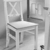 Esszimmerstuhl 2-Stück "Zürich" Kiefer massiv weiß WZ-0133