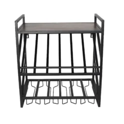 Flaschenregal für 6 Flaschen/Gläser "Vino 8" Metall schwarz