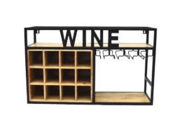 Flaschenregal für 12 Flaschen/Gläser "Vino 9" Holz & Metall