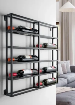 Flaschenregal für 10 Flaschen "Vino 3" Metall schwarz