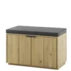 Garderobenbank mit Kissen 80cm "Varese" Wildeiche massiv