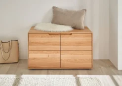 Garderobenbank 80x47cm "Kent" Wildeiche massiv
