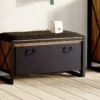 Garderobenbank 104x50cm 'Montreux' Akazie & Metall schwarz
