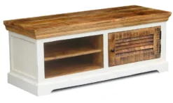 Garderobenbank 120x47cm 'Nizza' Mango weiß natur